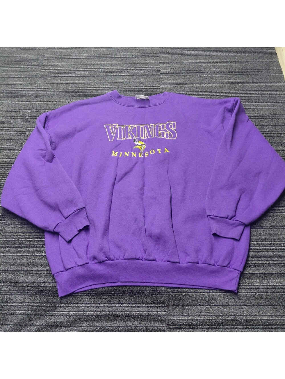 Vintage 90s Logo Athletic Minnesota Vikings Sweatshirt Mens 2XL Purple NFL